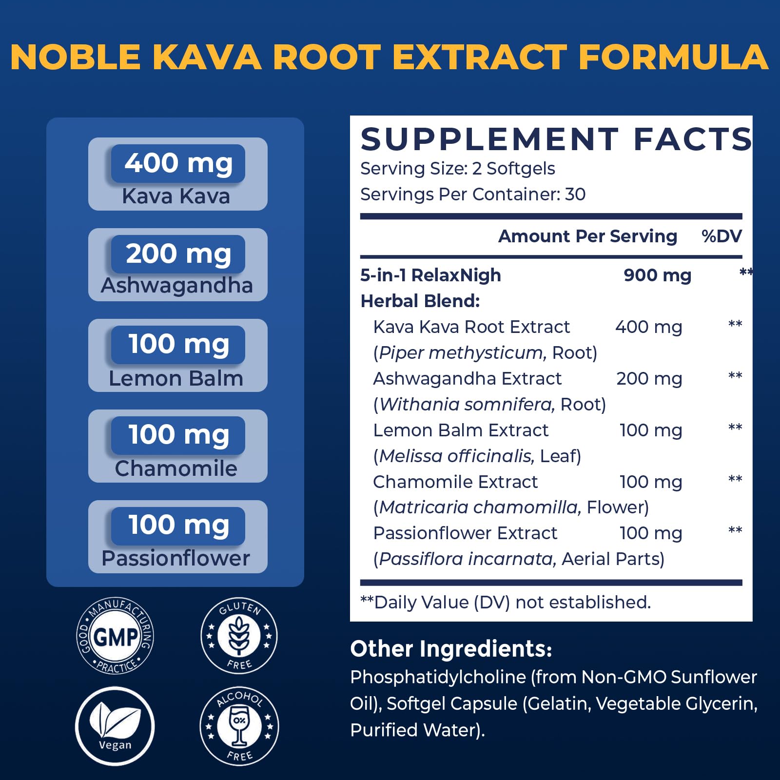 Product packaging and labeling of Samarogen Kava Kava capsules