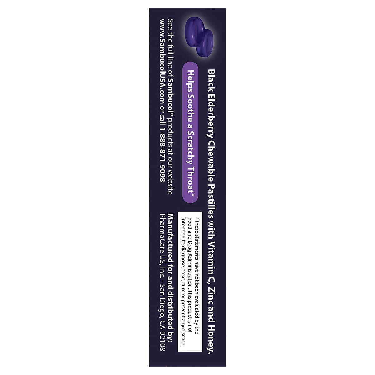 Sambucol elderberry lozenges on travel setting