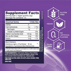 Sambucol Elderberry Gummies ingredients and supplement facts
