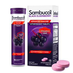 Sambucol Black Elderberry Tablets bottle with label