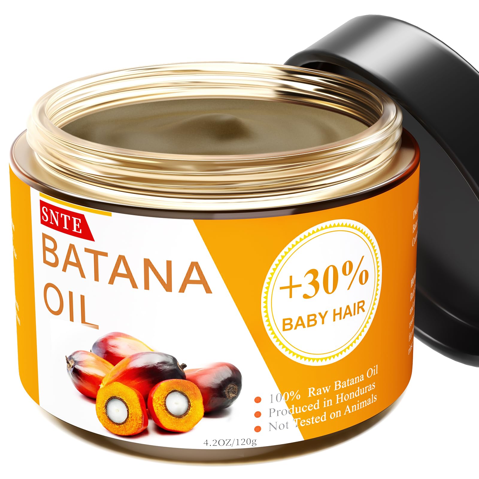 Samnyte Batana Oil bottle on wood surface promotes healthy hair growth