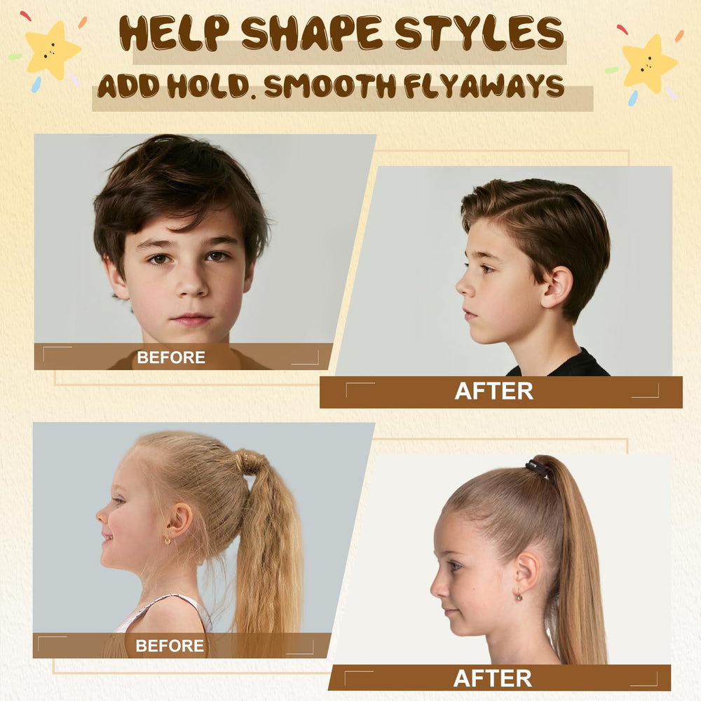 Samnyte Kids Hair Gel applying ponytail for neat, confident looks.