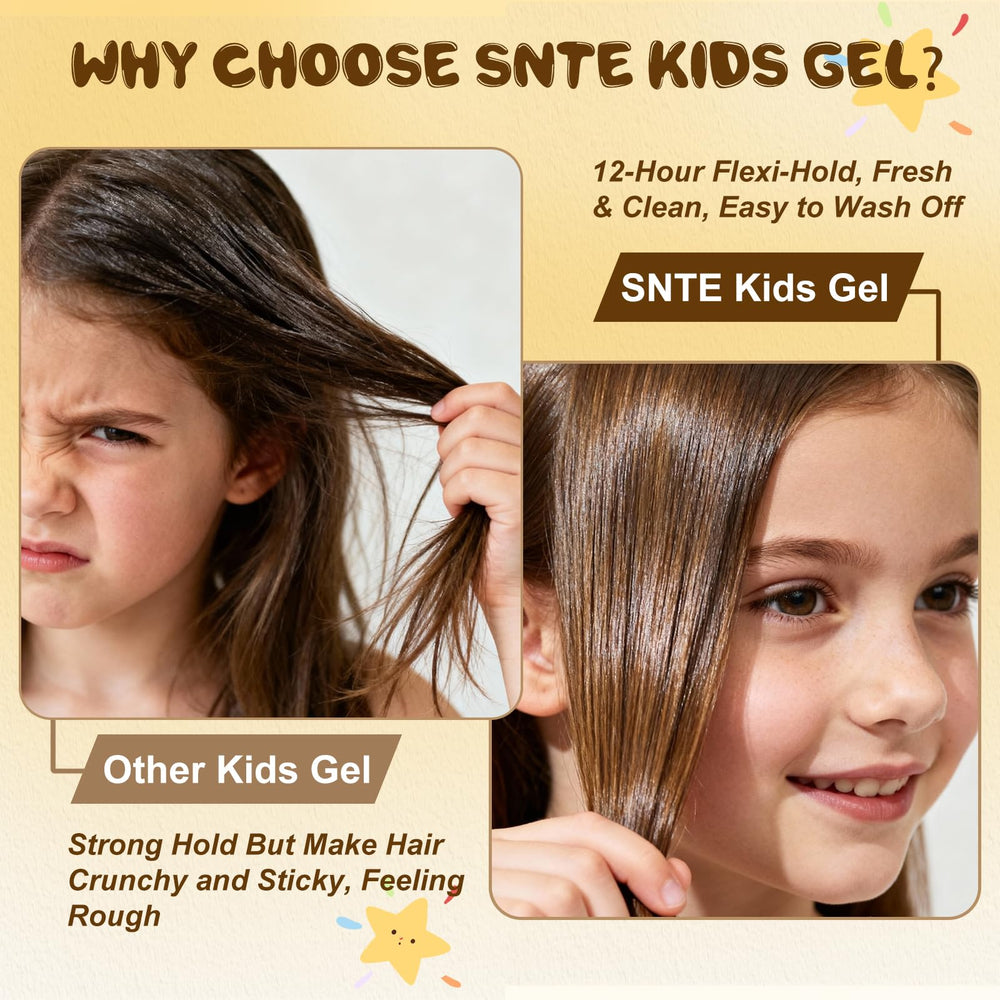 Samnyte Kids Hair Gel tames frizz and flyaways effectively.