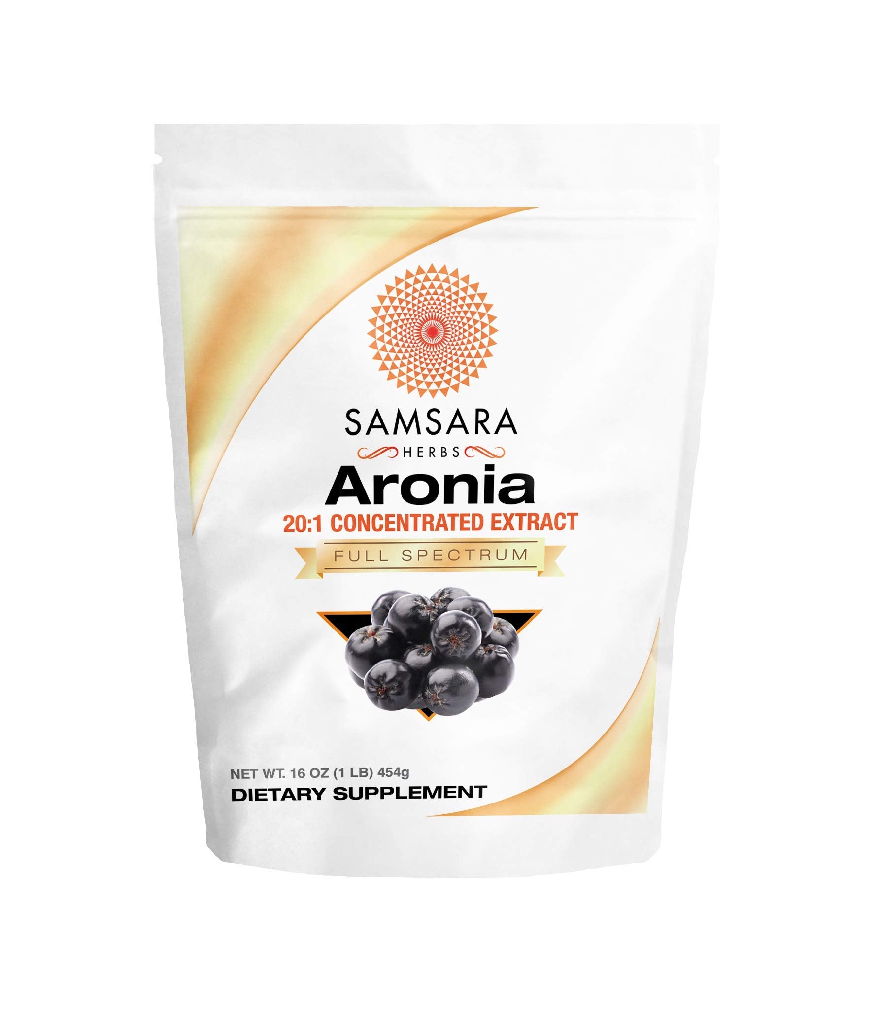 Jar of Samsara Herbs Aronia Berry 20:1 extract powder with label