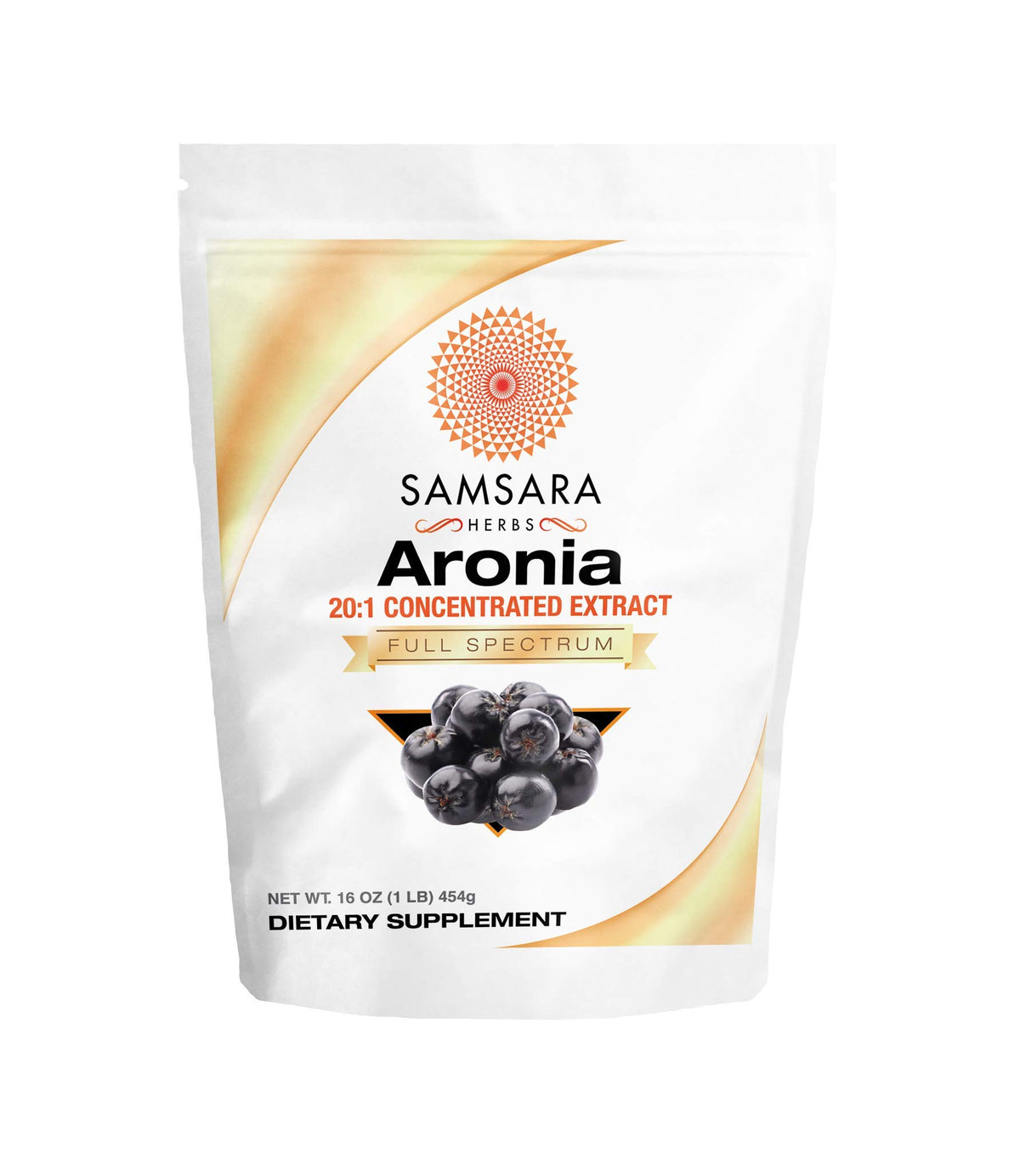 Jar of Samsara Herbs Aronia Berry 20:1 extract powder with label