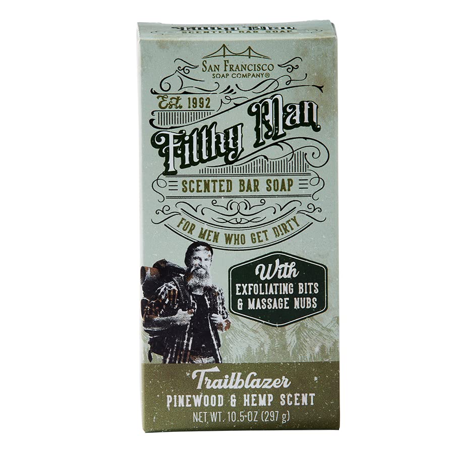 San Francisco Soap Company Filthy Man Bar Soap rugged bar with exfoliating texture for tired muscles.