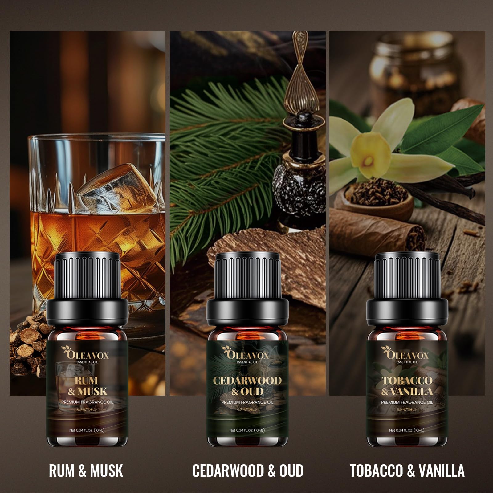 Sandalwood & Amber fragrance oil bottle (10ml)