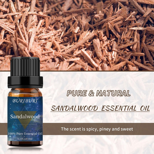 Sandalwood essential oil 2-pack bottles on table
