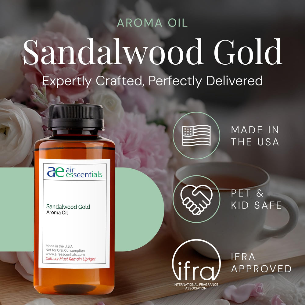 Aromatherapy diffuser setup with Sandalwood Gold aroma oil