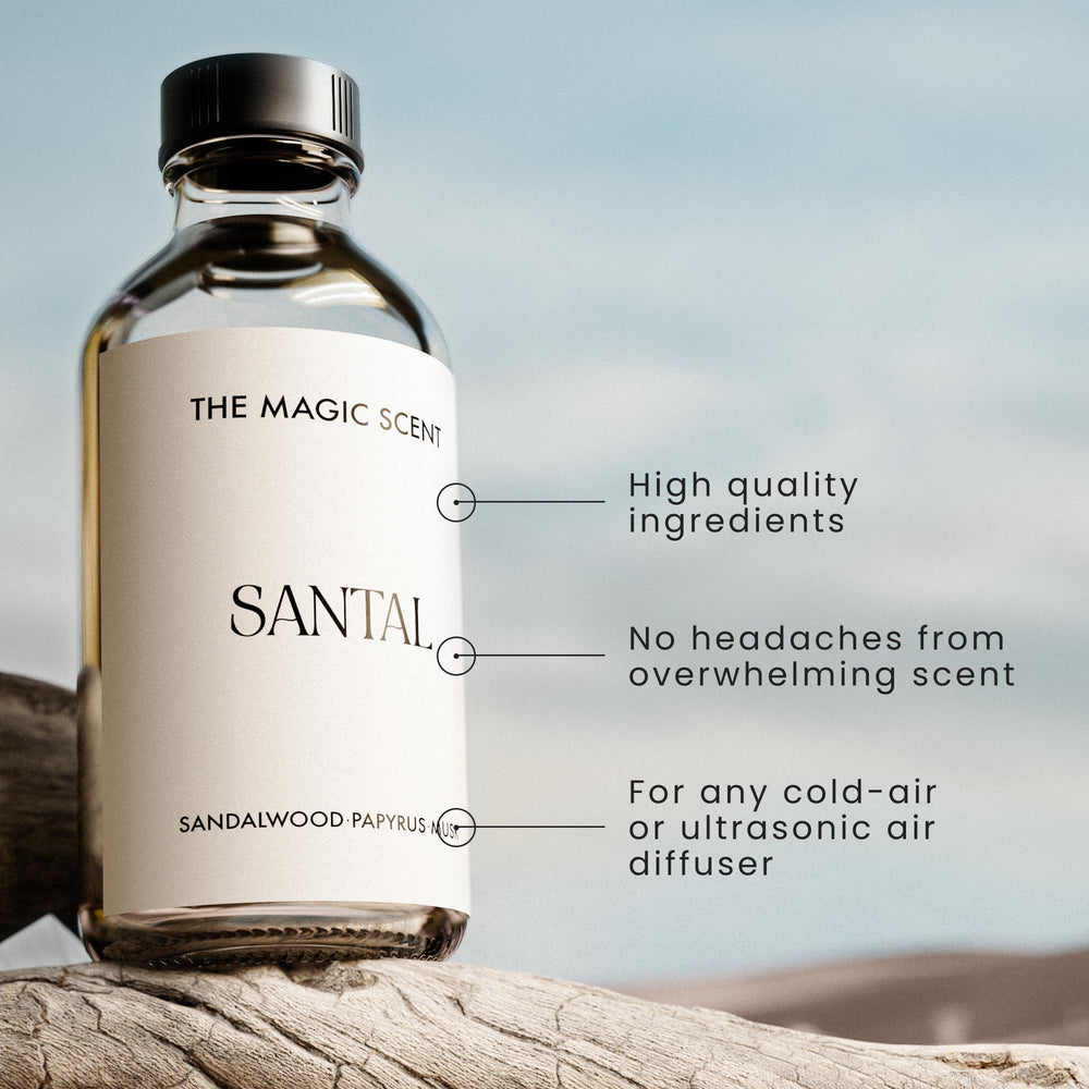 Santal Diffuser Oil with sandalwood, musk, and cardamom