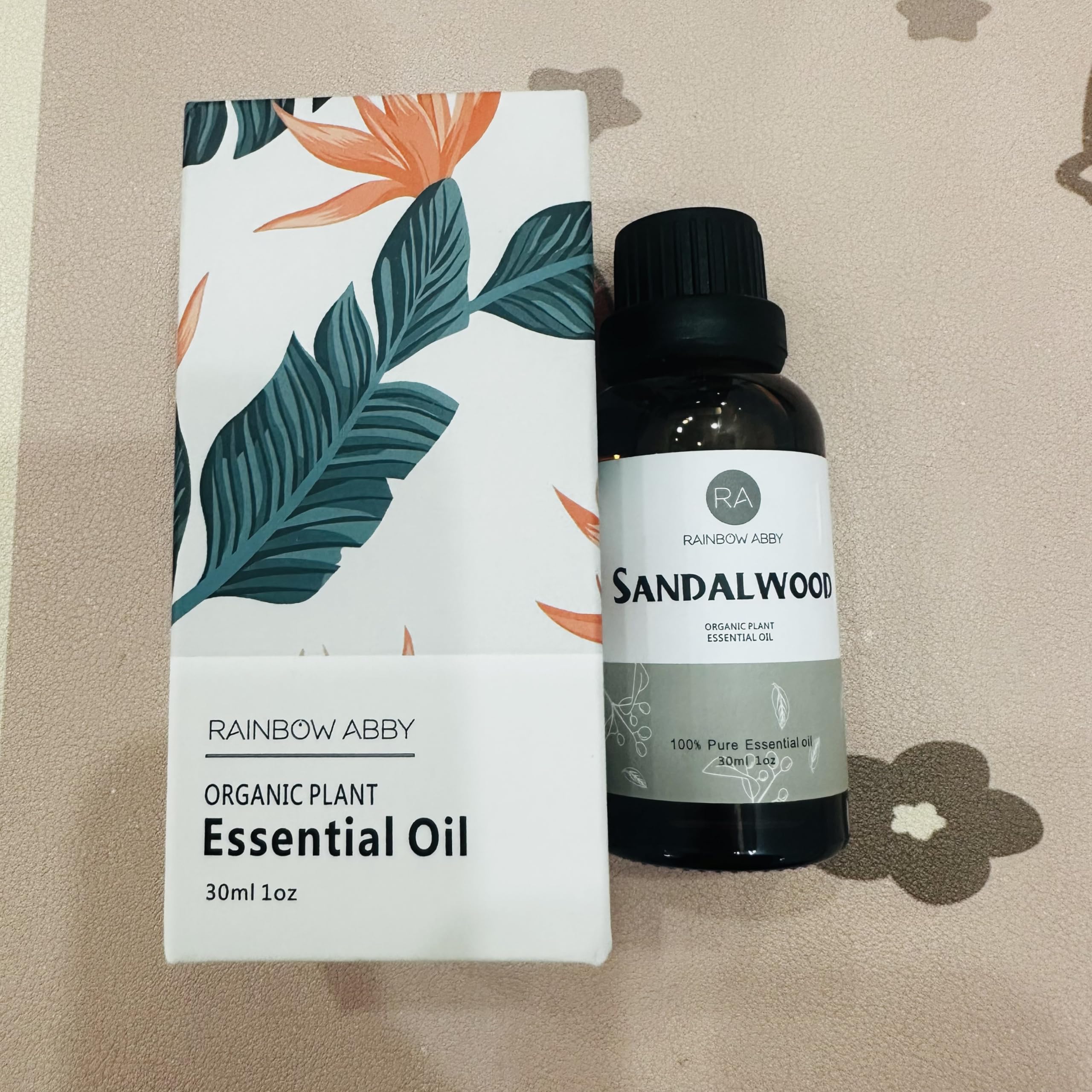 Close-up of sandalwood oil in bottle