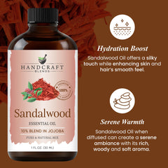 Sandalwood essential oil for diffuser and aromatherapy