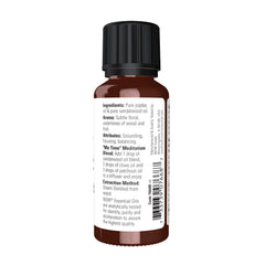 Sandalwood oil in jojoba oil bottle close-up