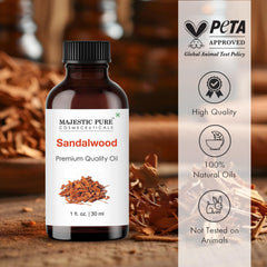 Premium quality sandalwood oil ingredients label