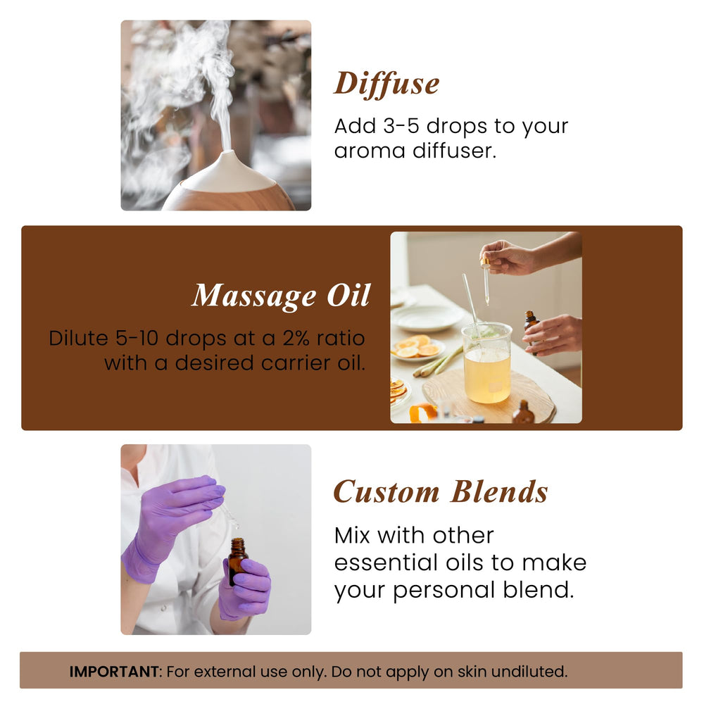 Sandalwood essential oil for skin, massage, candles and soaps