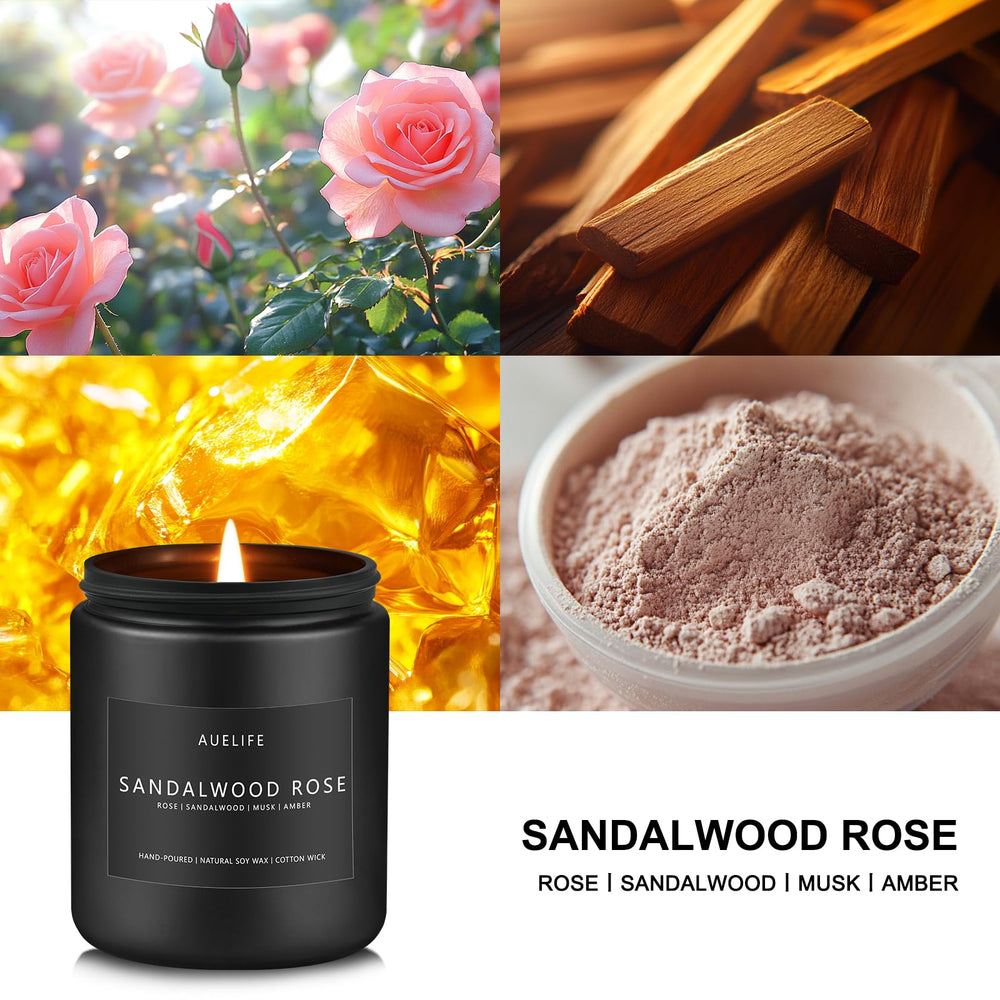 Close-up of sandalwood and rose fragrance notes
