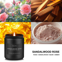 Close-up of sandalwood and rose fragrance notes