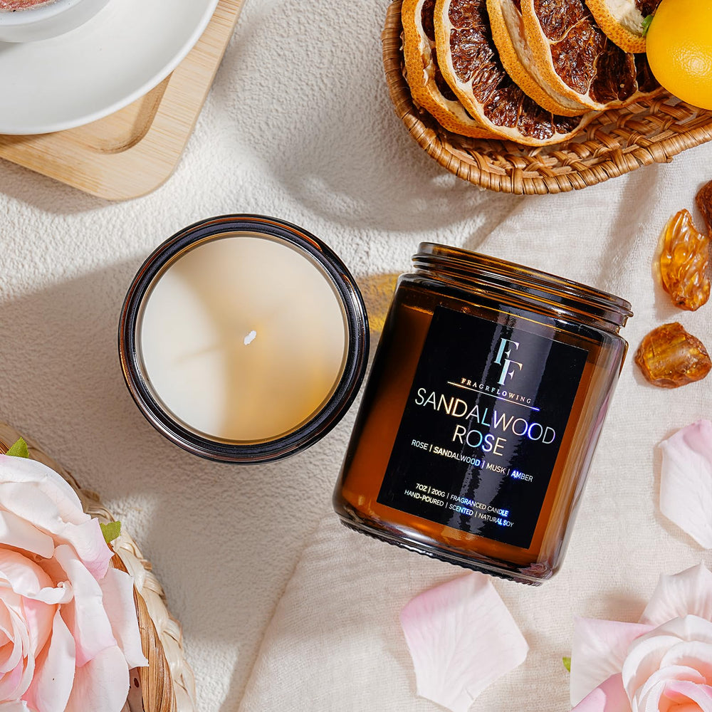 Aromatherapy candle burning to create a calm ambiance