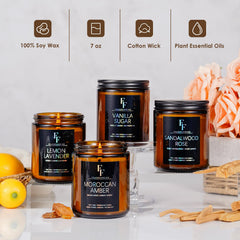Gift-ready packaging for Sandalwood Rose candle for men and women