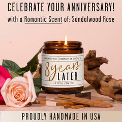 Sandalwood Rose scented soy candle in eco-friendly wax