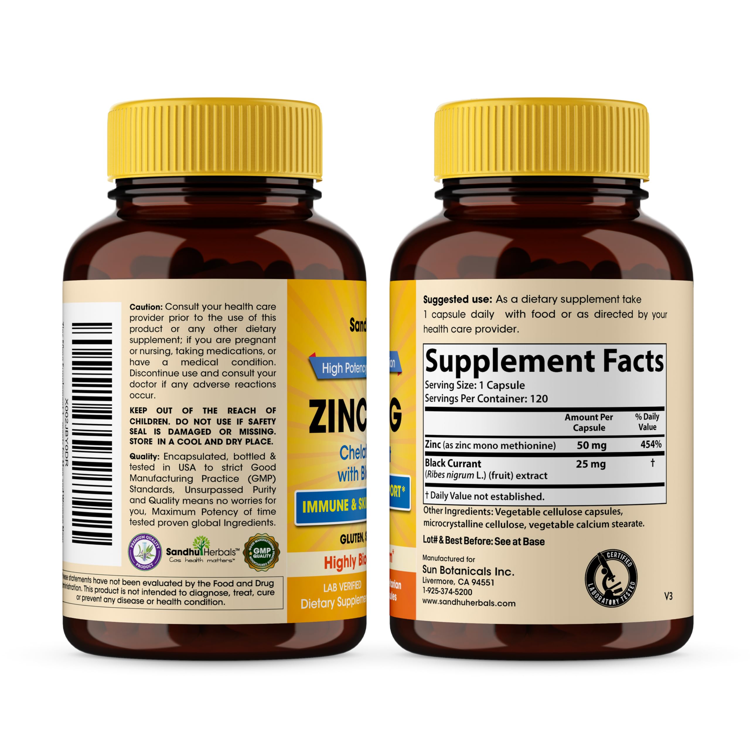 Close-up of Zinc 50mg monomethionine for superior absorption
