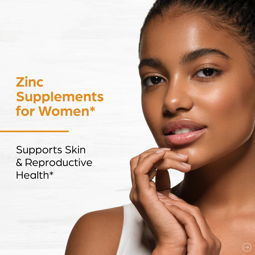 Product image highlighting immune support messaging for Sandhu Zinc