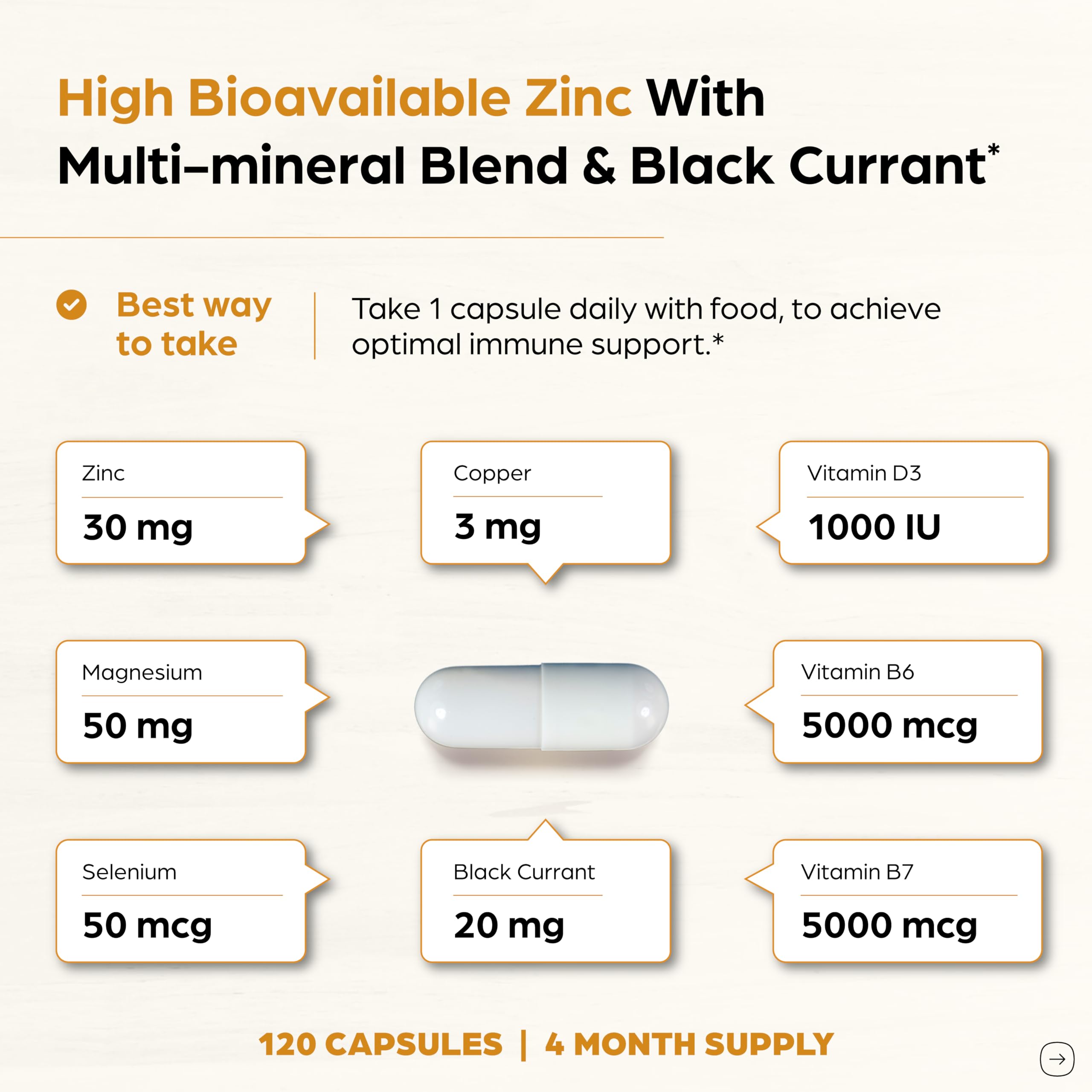 Nutritional ingredients and bottle close-up