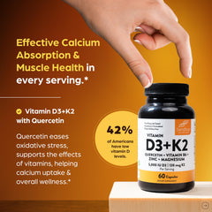 Close-up of D3 K2 Magnesium capsules