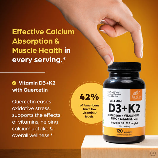Sandhu's D3K2 Magnesium bottle label with product details
