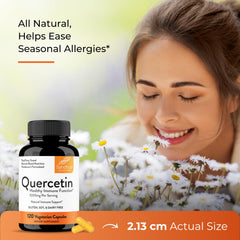 Packaging displaying a 60-day supply of Quercetin capsules