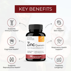 Zinc Quercetin 120 capsules bottle label