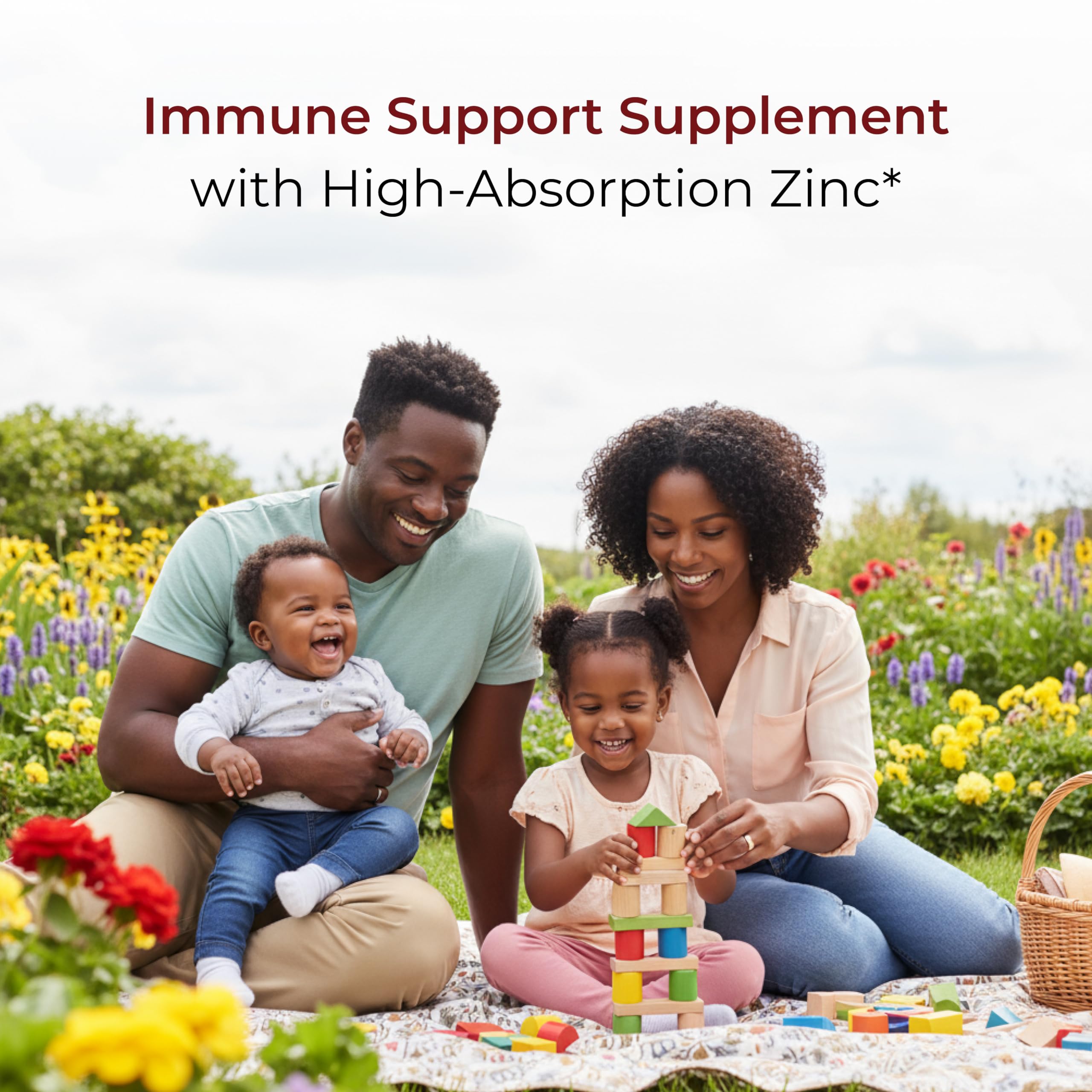 Nutrition facts panel for Zinc Quercetin