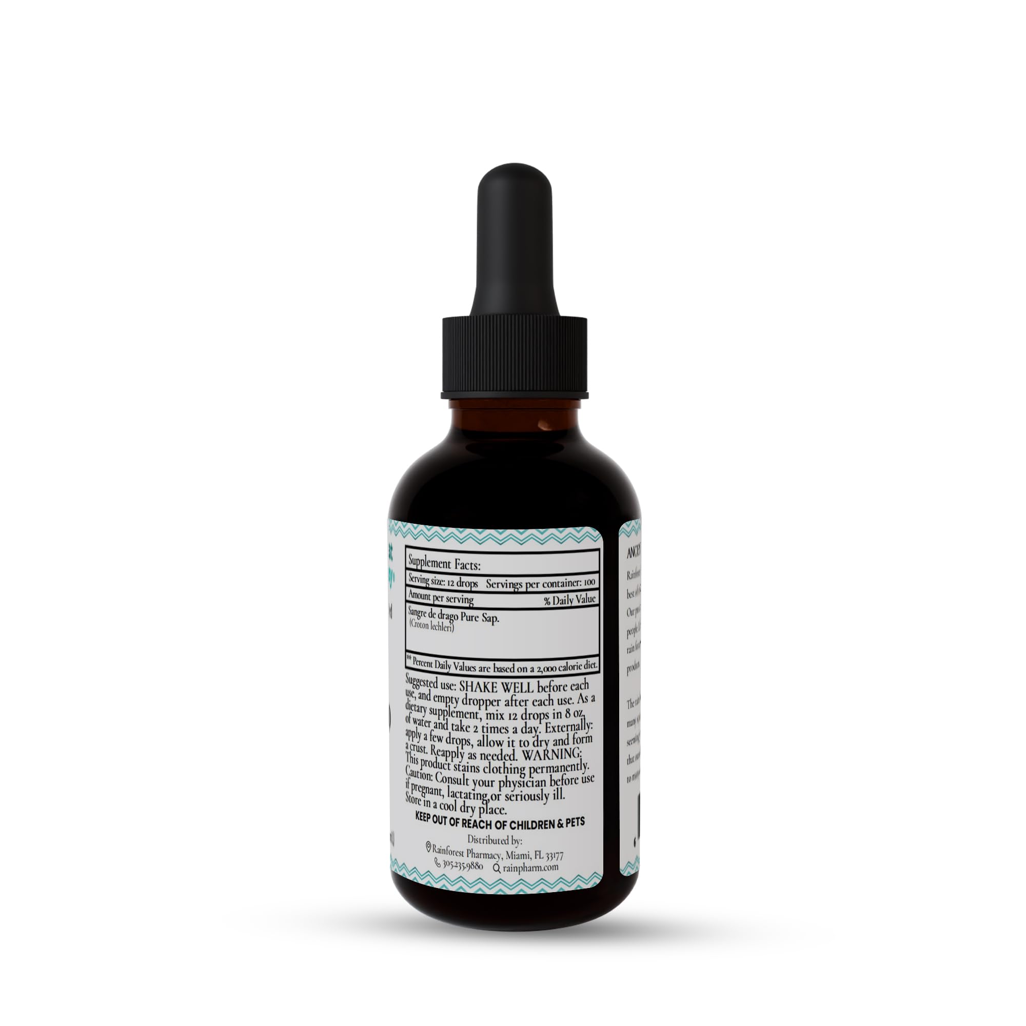 Dropper with Sangre de Drago sap measuring drops