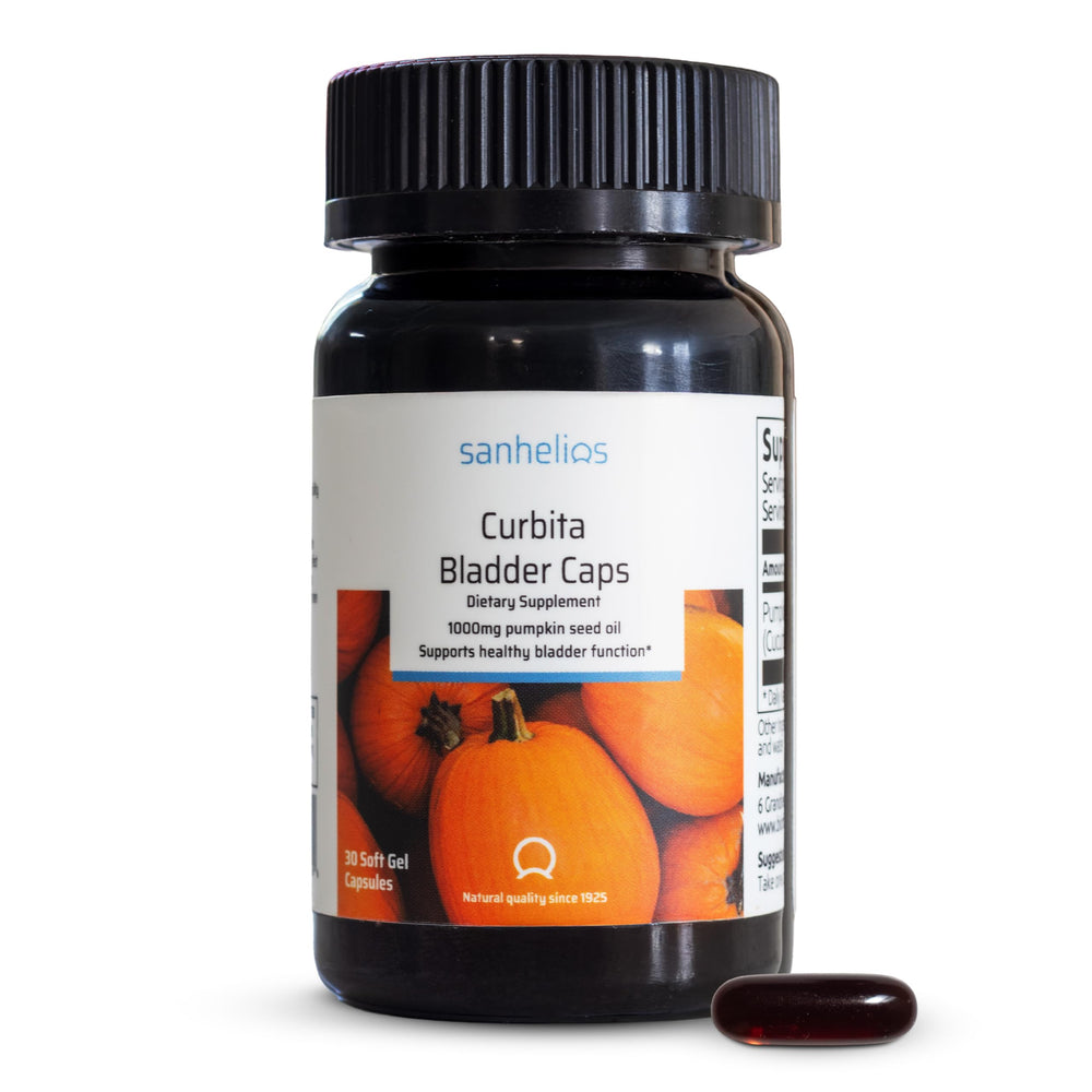 Sanhelios Curbita bladder caps bottle with pumpkin seed oil soft gels