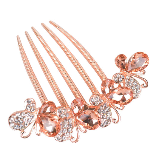 Sankuwen flower rhinestones hair comb detailed ornament elevates formal looks
