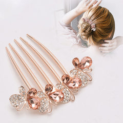 Sankuwen flower rhinestones hair comb gift-ready packaging