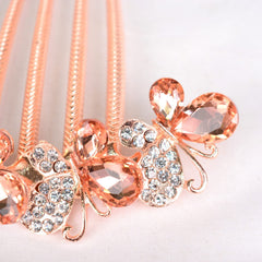 Sankuwen flower rhinestones hair comb party accessory sparkles without slipping
