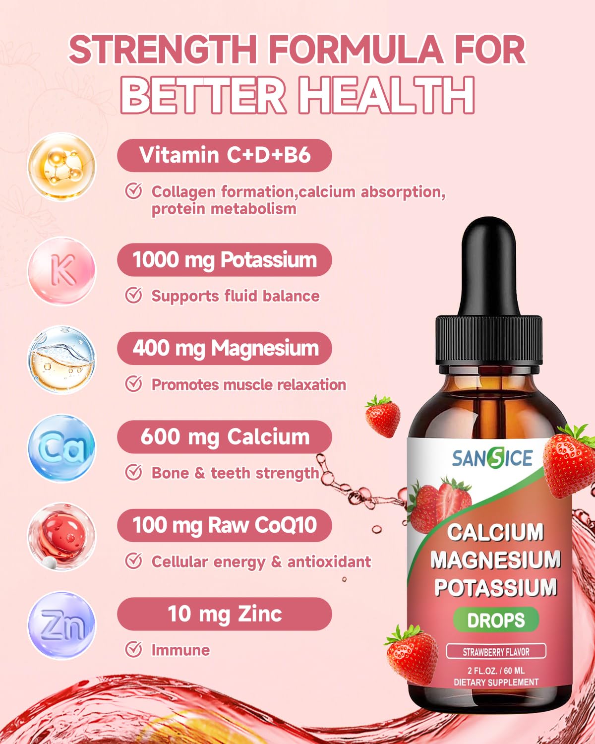60ml bottle with Strawberry flavor label