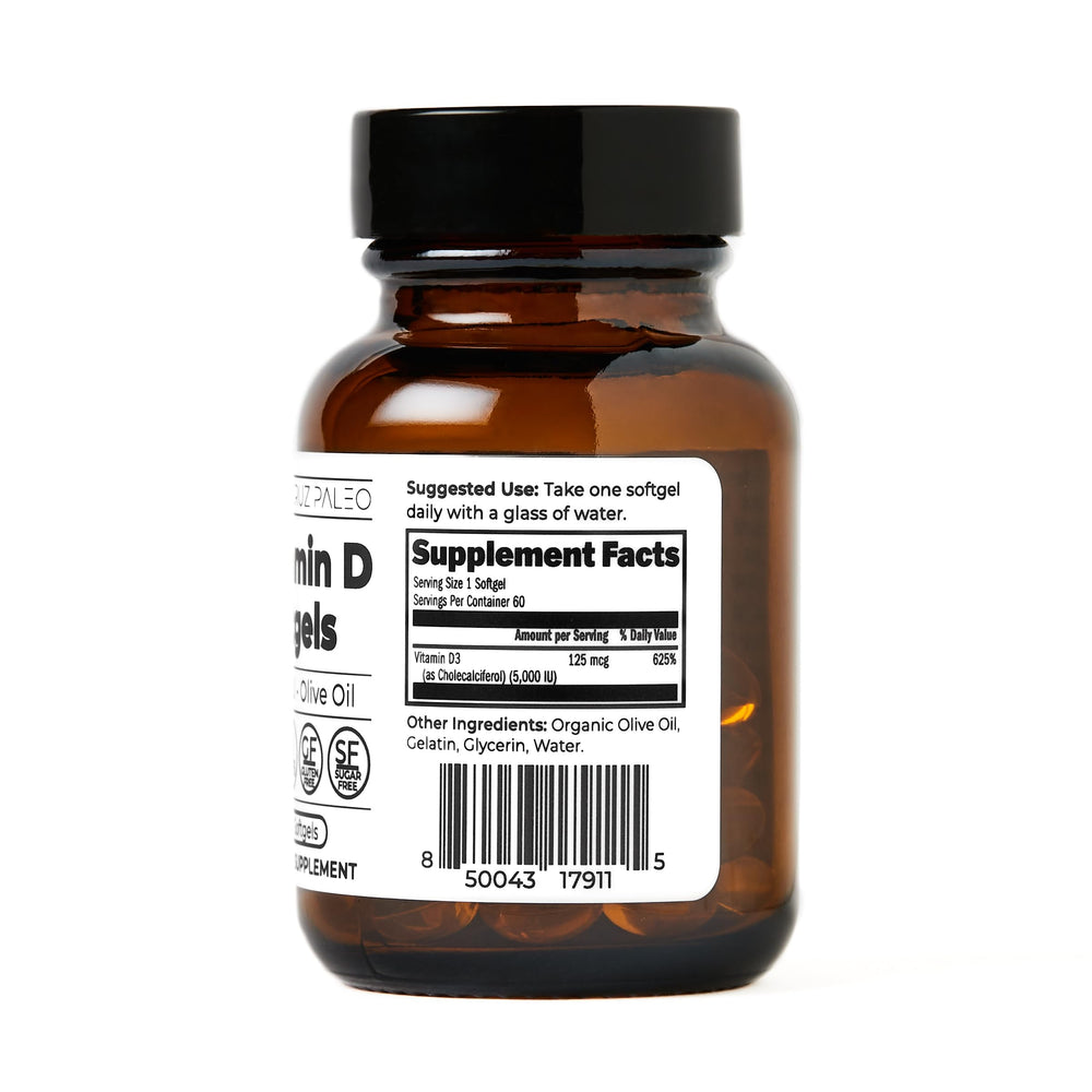 Front label of Santa Cruz Paleo Vitamin D3 bottle