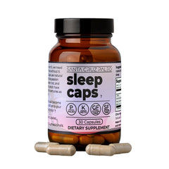 Santa Cruz Paleo Sleep Caps bottle label showing L-Theanine and botanicals