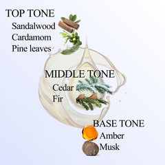 Close-up of sandalwood, cedarwood and musk blend