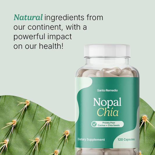 Close-up of Nopal cactus and chia seeds