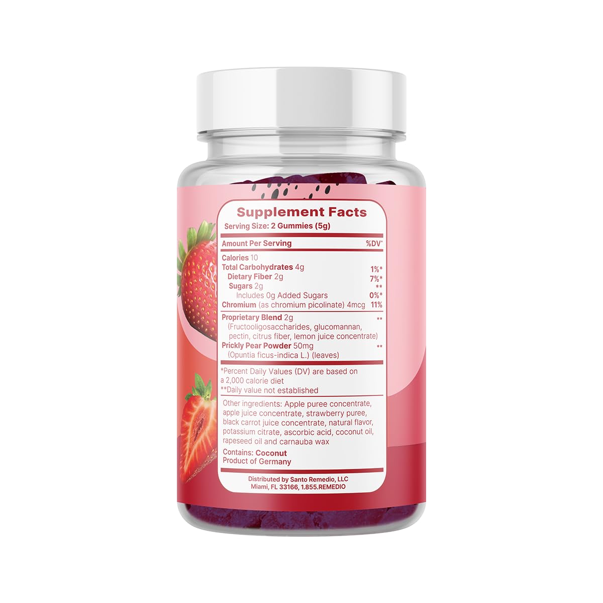 Serving suggestion with water and gummies