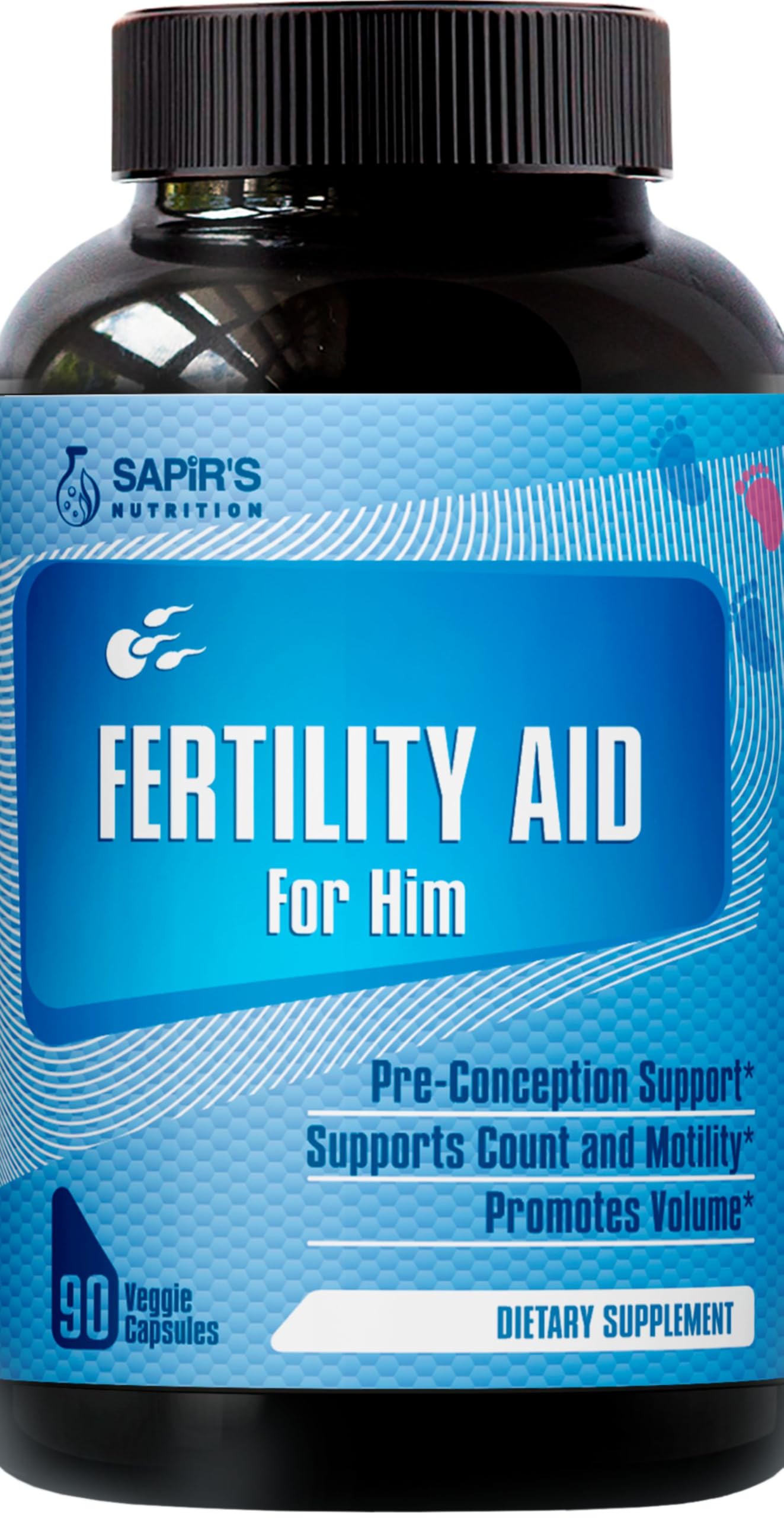 Sapir men's fertility supplement bottle with natural ingredients