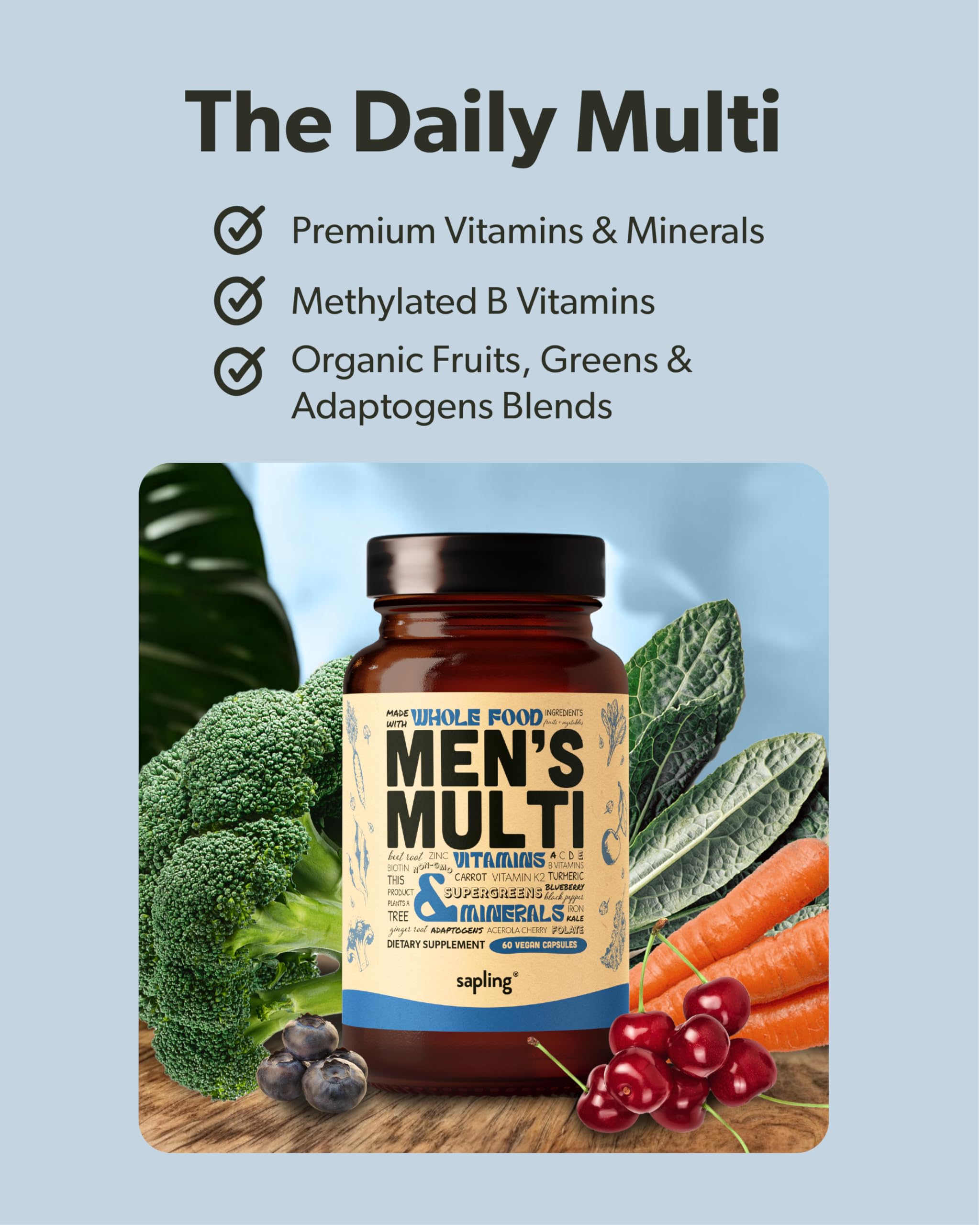 Sapling Men’s Multivitamin back label