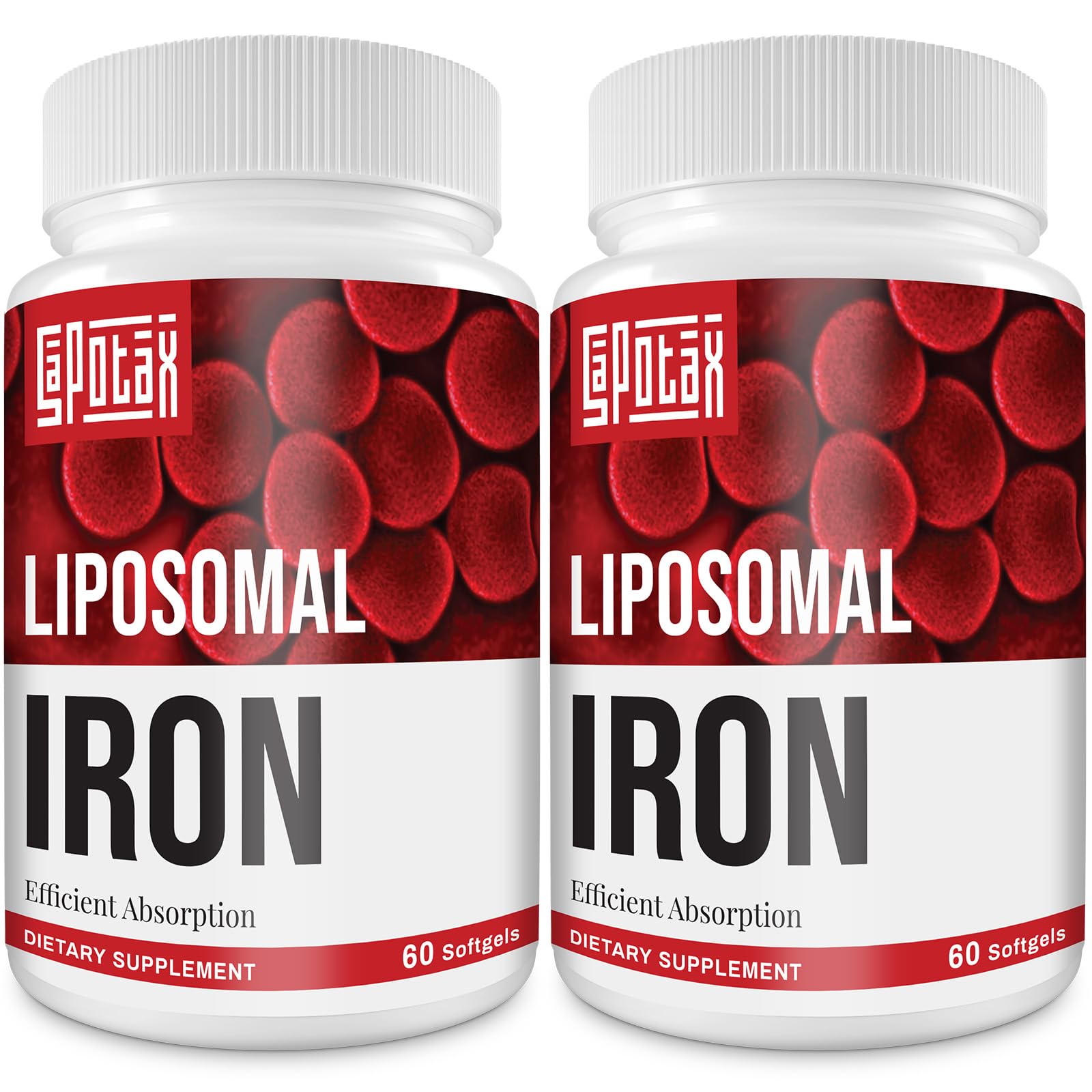 Sapotax Liposomal Fe Iron softgel bottle front for daily wellness