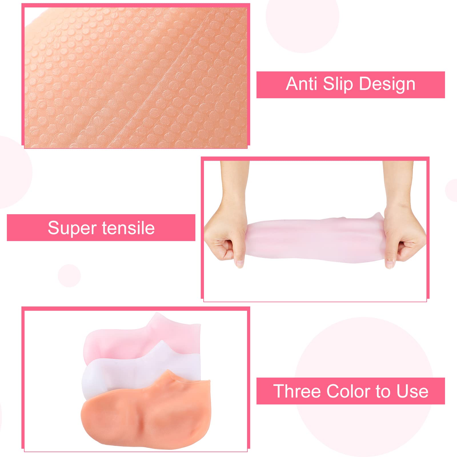 SATINIOR silicone socks with non-slip dots for stability