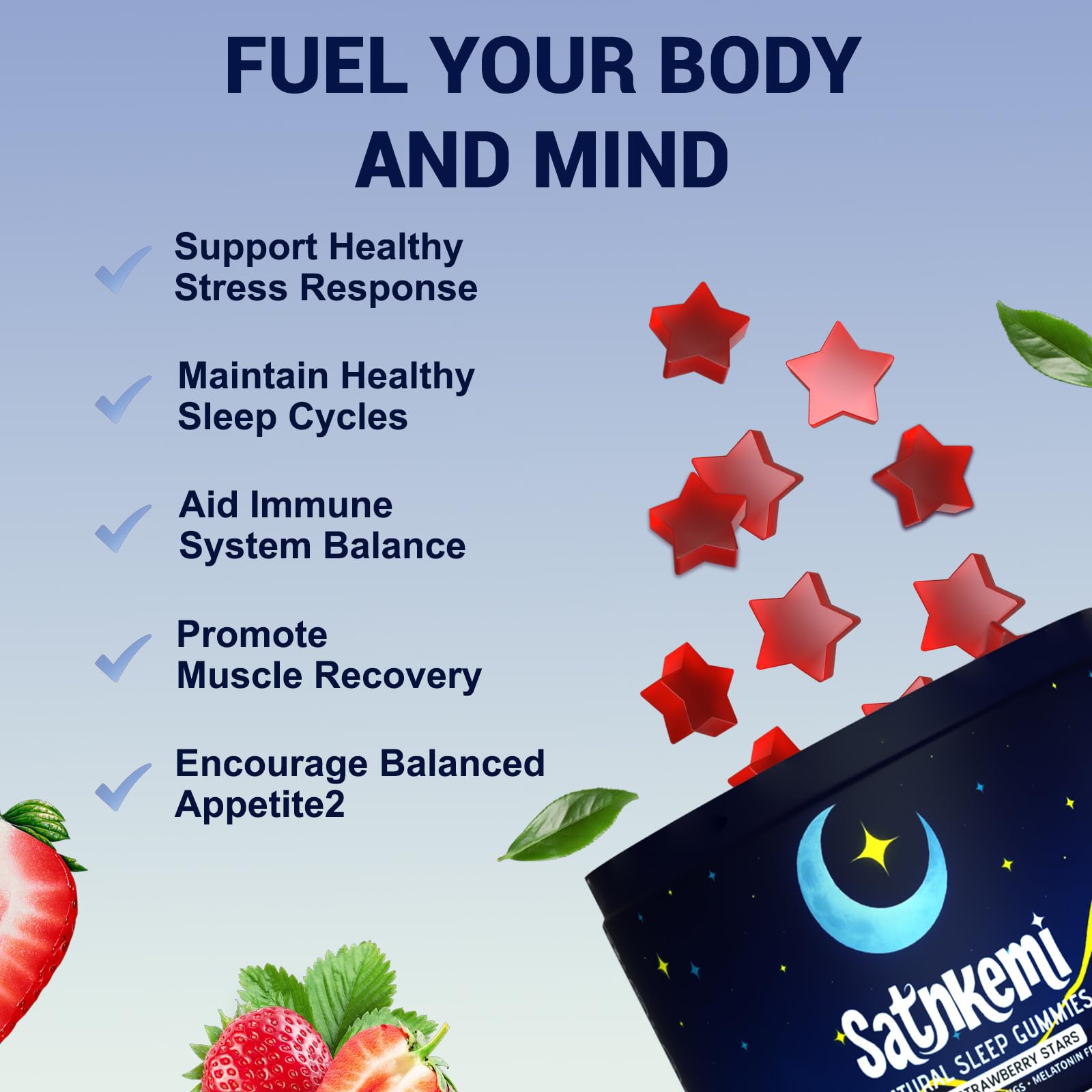 Illustration of valerian, passionflower, L-theanine and magnesium ingredients