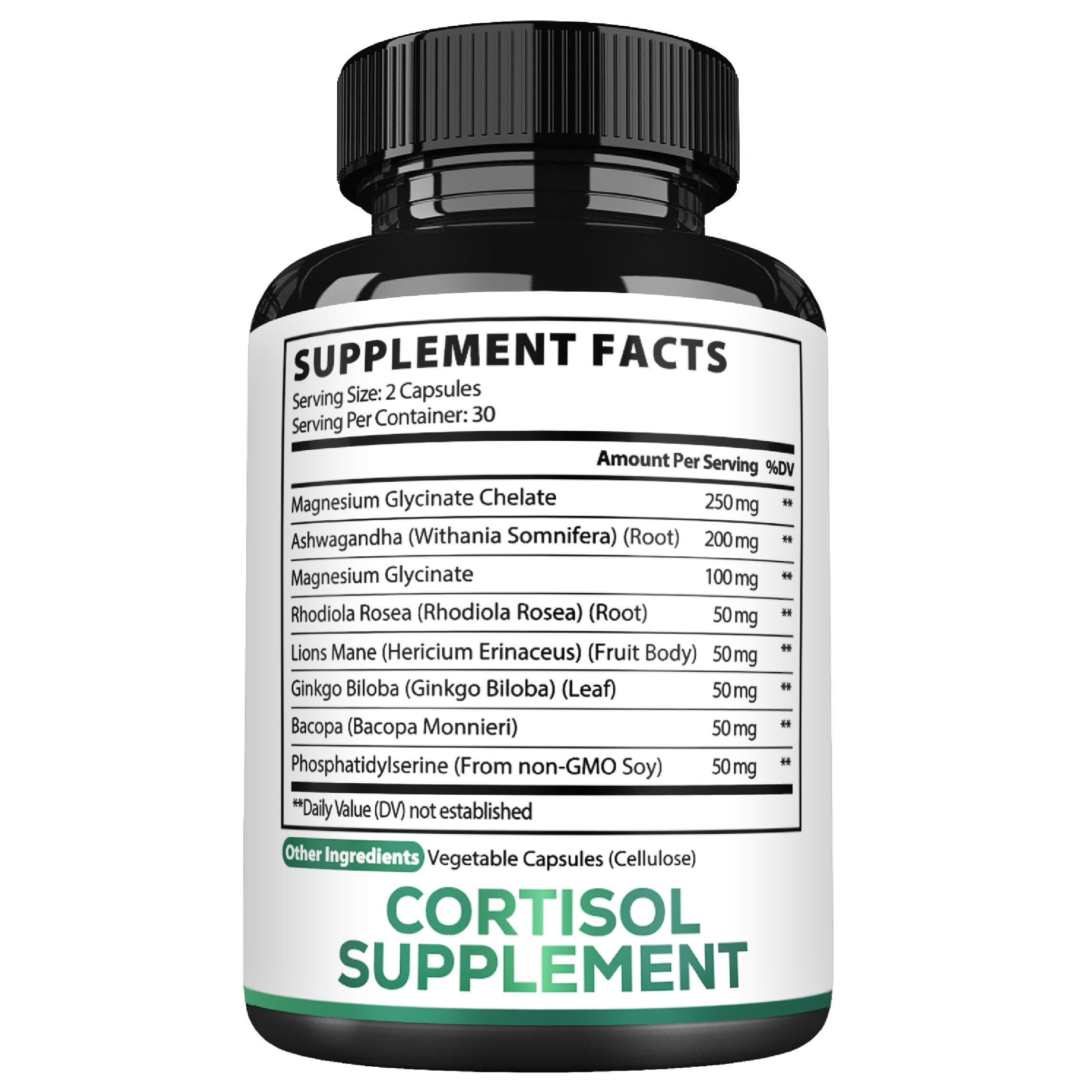 60-capsule bottle of Satoomi Cortisol Manager