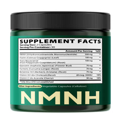 Front view of NMNH bottle with 60 capsules visible